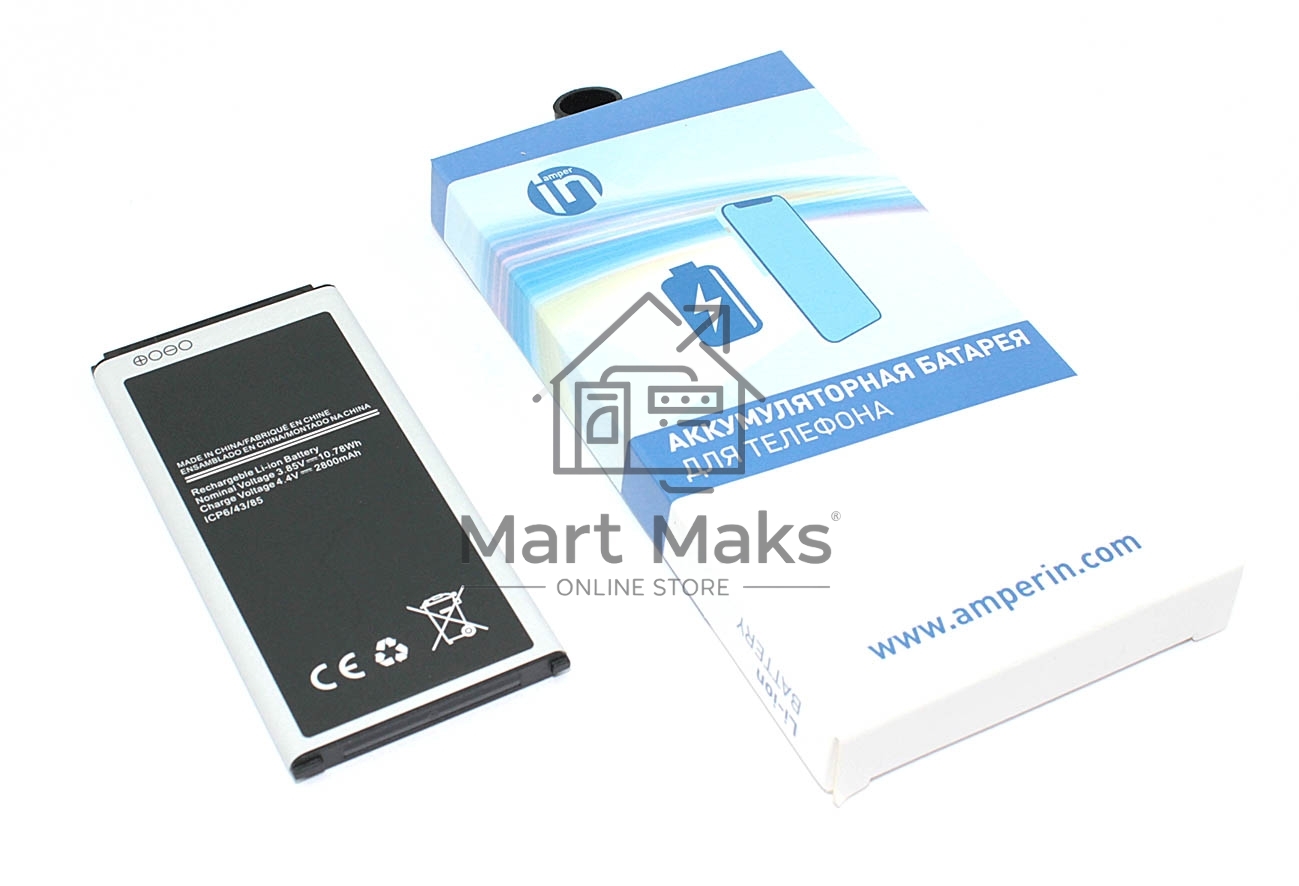Аккумуляторная батарея Amperin для Samsung Galaxy S5 (EB-BG900BBE) 2800mAh
