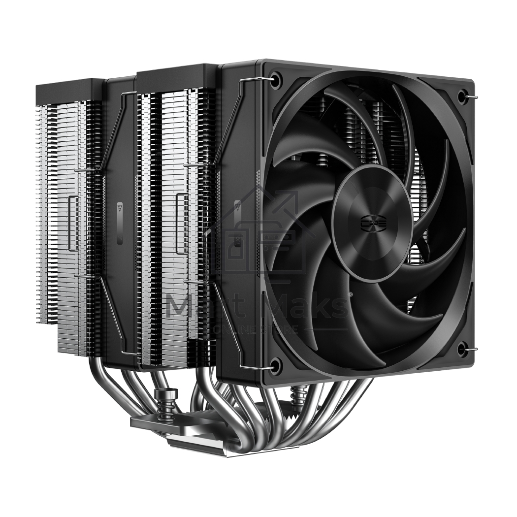 Кулер для процессора PCCooler RZ620 BK (260W, 4-pin PWM, 157.5mm, Al/Cu, 6x6mm, 1x120mm, 86.73CFM, 32dBA, 2200RPM, S: 1851/1700/1200/115X, AM5/AM4, black)