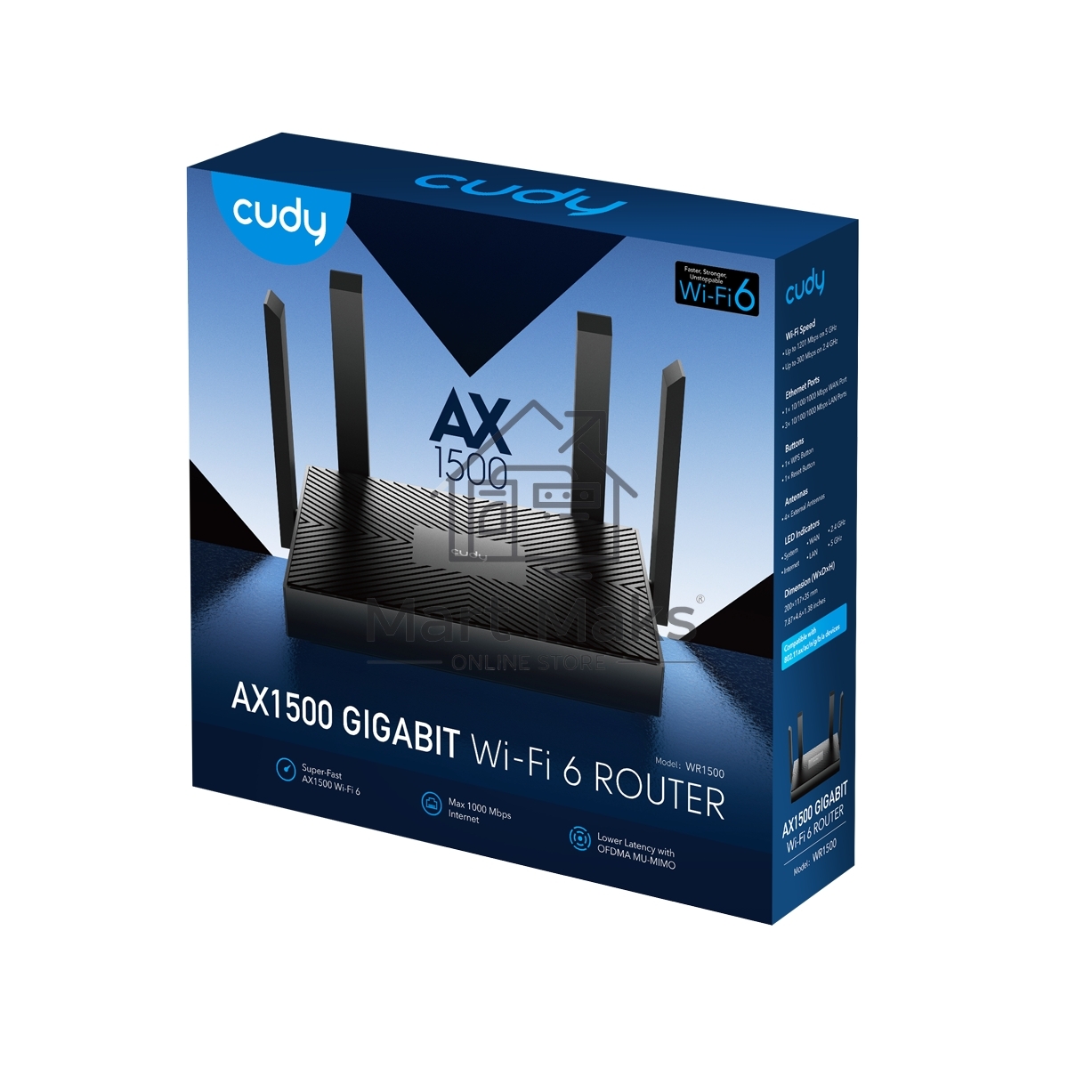 Роутер беспроводной Cudy WR1500 AX1500 10/100/1000 черный