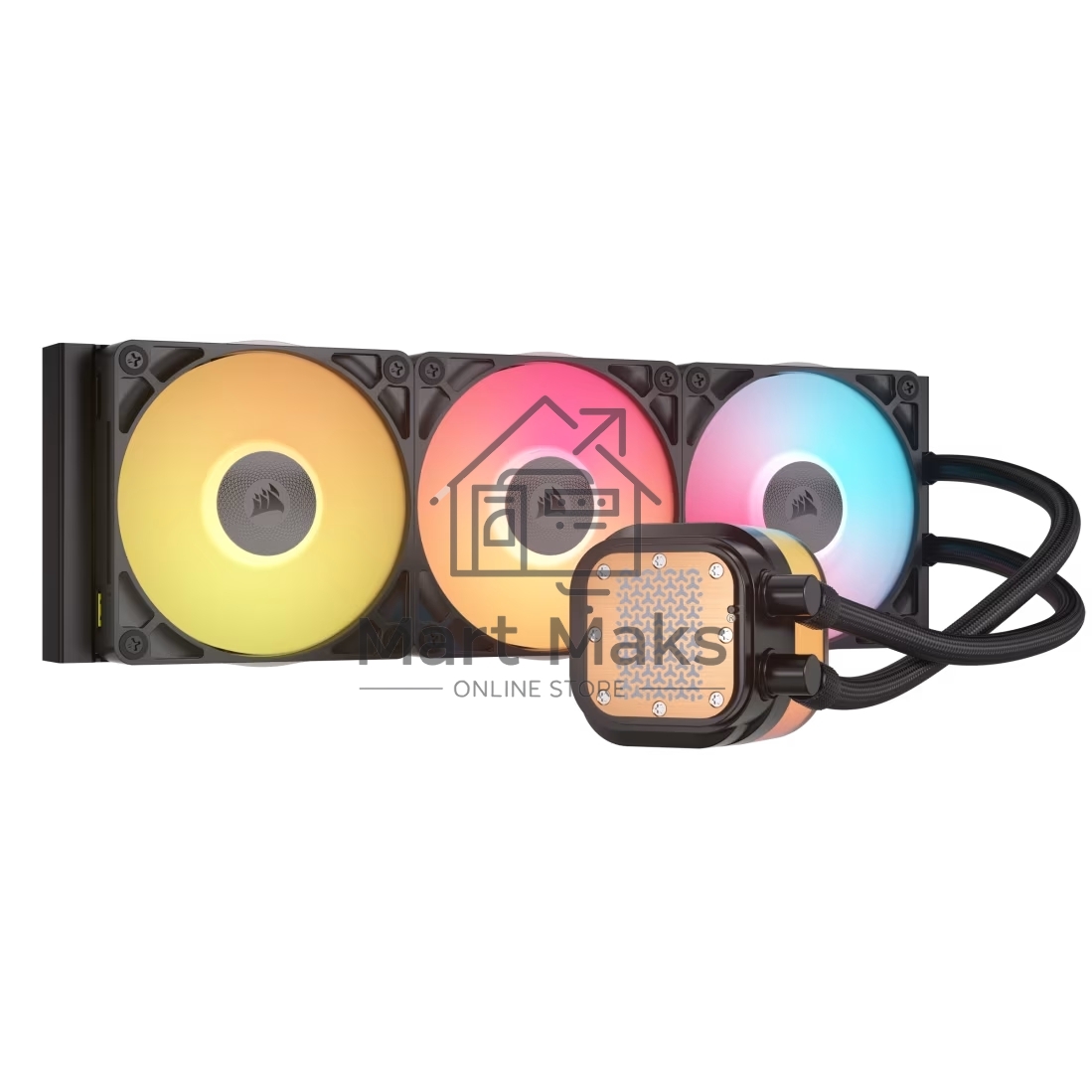 Система жидкостного охлаждения Corsair iCUE LINK TITAN 360 RX LCD (360мм, черный, RGb/ Fans: 3x120мм, 73.5CFM, 36dBA, 2100RPM/ S: 1851, 1700, AM5, AM4)