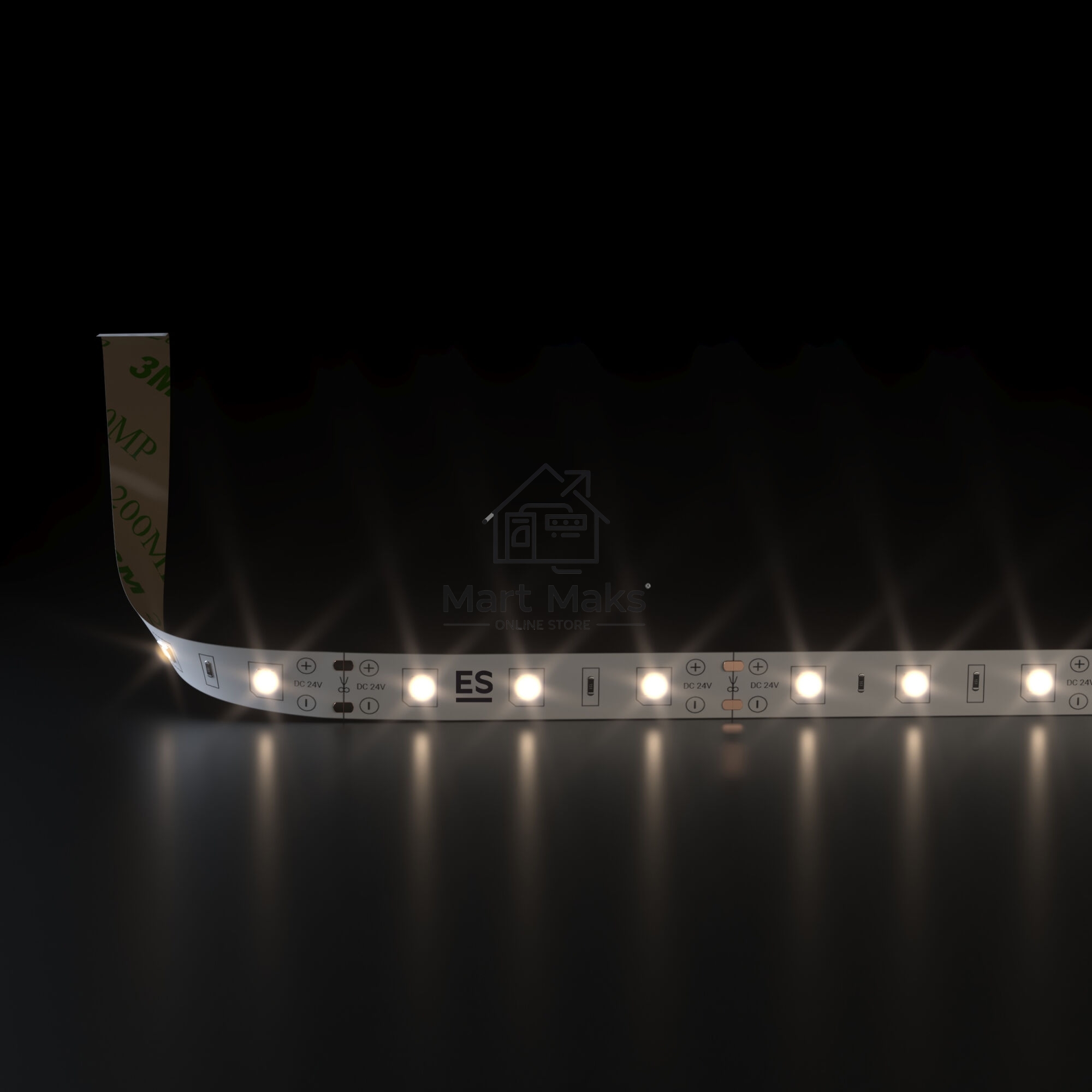 Лента светодиодная 2835 24V 60Led 4,8W IP20 / 60Led 4,8W IP20 3300K тёплый белый