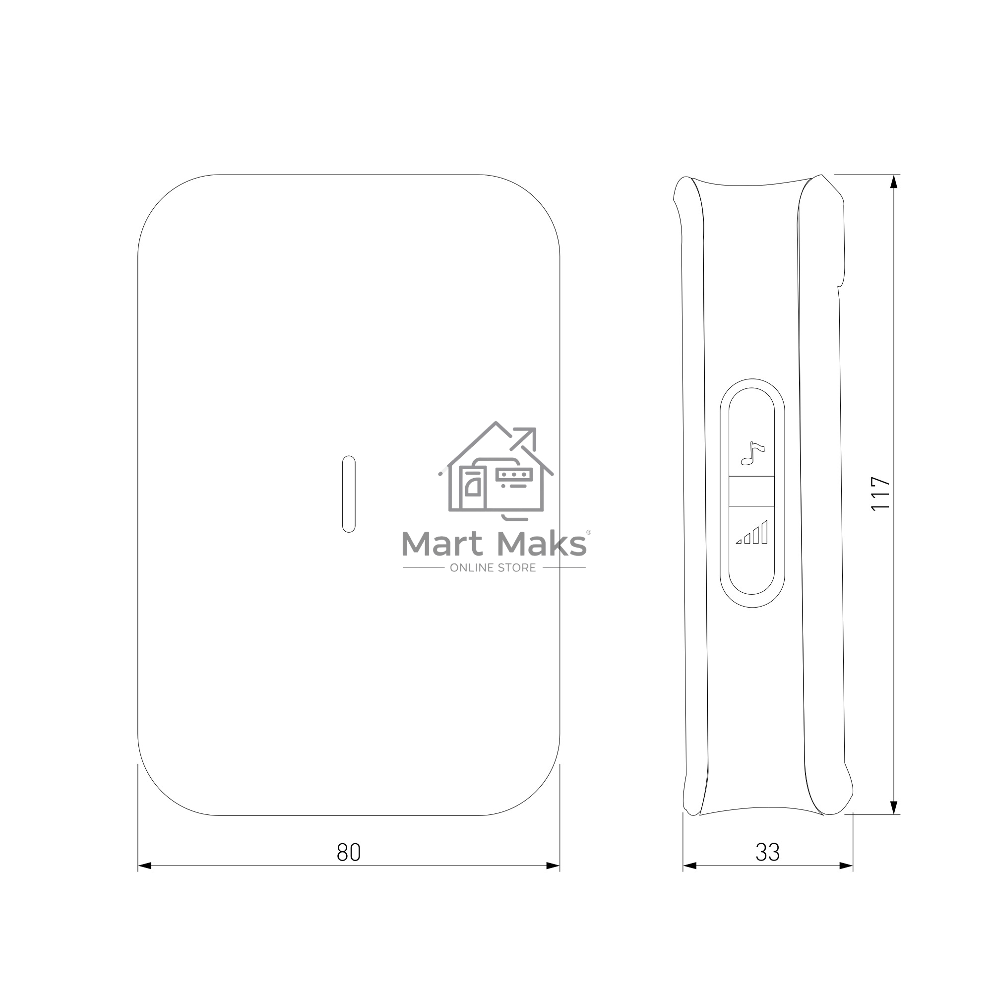 Звонок электрический бытовой (дверной) DBQ19M WL 36M IP44 / Черный