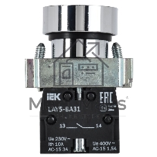 Кнопка LAY5-BA31 без подсветки зел. 1з IEK BBT60-BA-K06