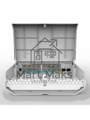 Коммутатор MikroTik Cloud Router Switch 318-16P-2S+OUT with 800MHz CPU, 256MB RAM, 16x Gigabit LAN with PoE-out, 2xSFP+ cages, RouterOS L5 or SwitchOS (dual boot), outdoor enclosure, mounting kit (power supply N