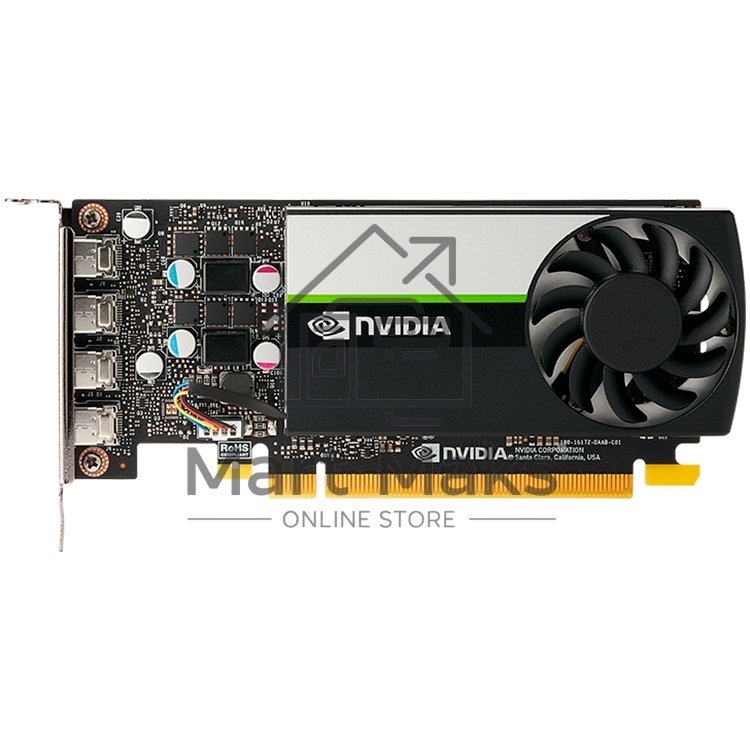 Видеокарта PNY GPU NVIDIA VCNT1000-8GB-SB PCI-Express 3.0 x16, LP8 GB GDDR6 128-bit, 4x Mini DP 1.4, 1x LP bracket.