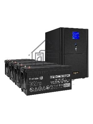 Комплект источника бесперебойного питания Exegate EX295990RUS + батарея 200Aч EX282991RUS 4шт (инвертор, синус, для котла) ExeGate SineTower SZ-3000.LCD.AVR.3SH.1C13.RJ.USB <3000VA/2400W, чистый синусоида, LCD дисплей, AVR, 3хSchuko+1хC13, RJ45/11, USB, л