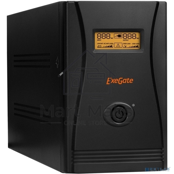Источник бесперебойного питания ExeGate EP287659RUS SpecialPro Smart LLB-3000.LCD.AVR.C13.RJ.USB <3000VA/1800W, LCD, AVR, 6*IEC-C13, RJ45/11, USB, Black>