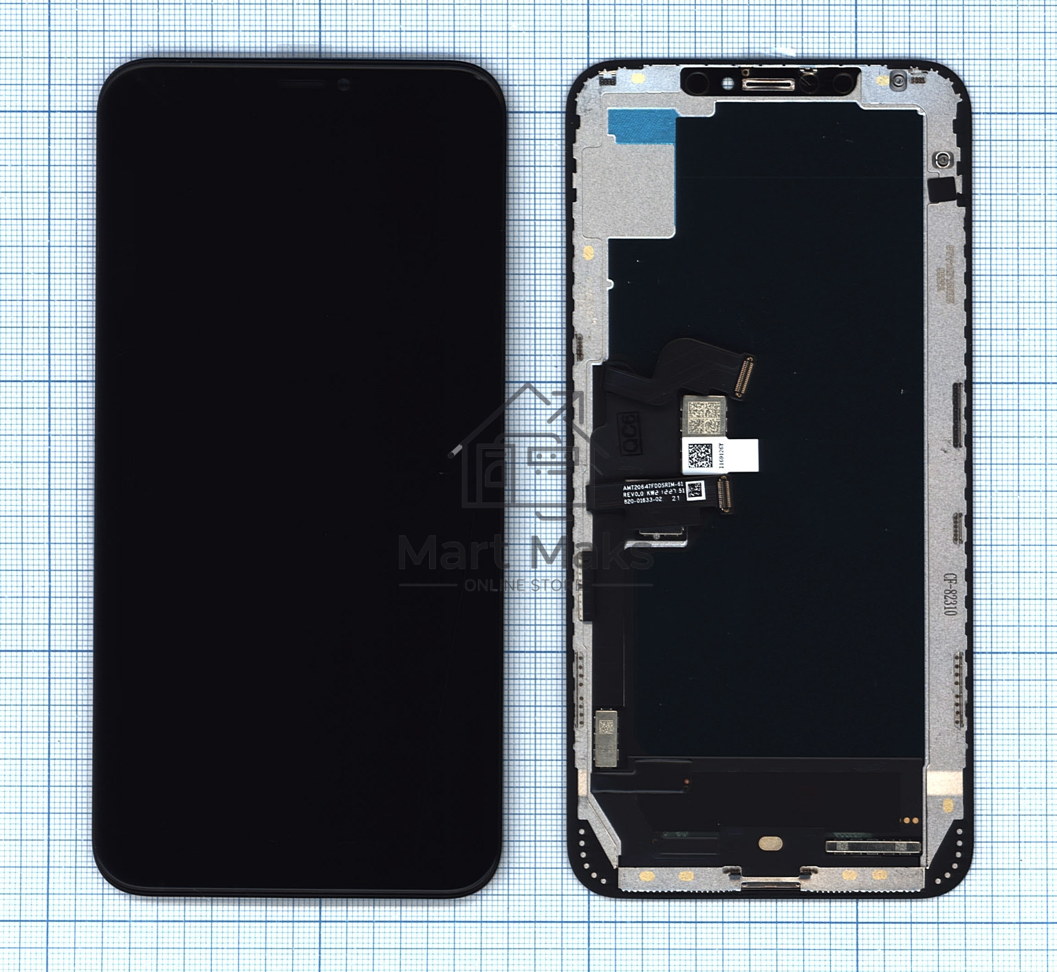 Дисплей Amperin для Apple iPhone XS Max в сборе с тачскрином (Soft Oled), черный