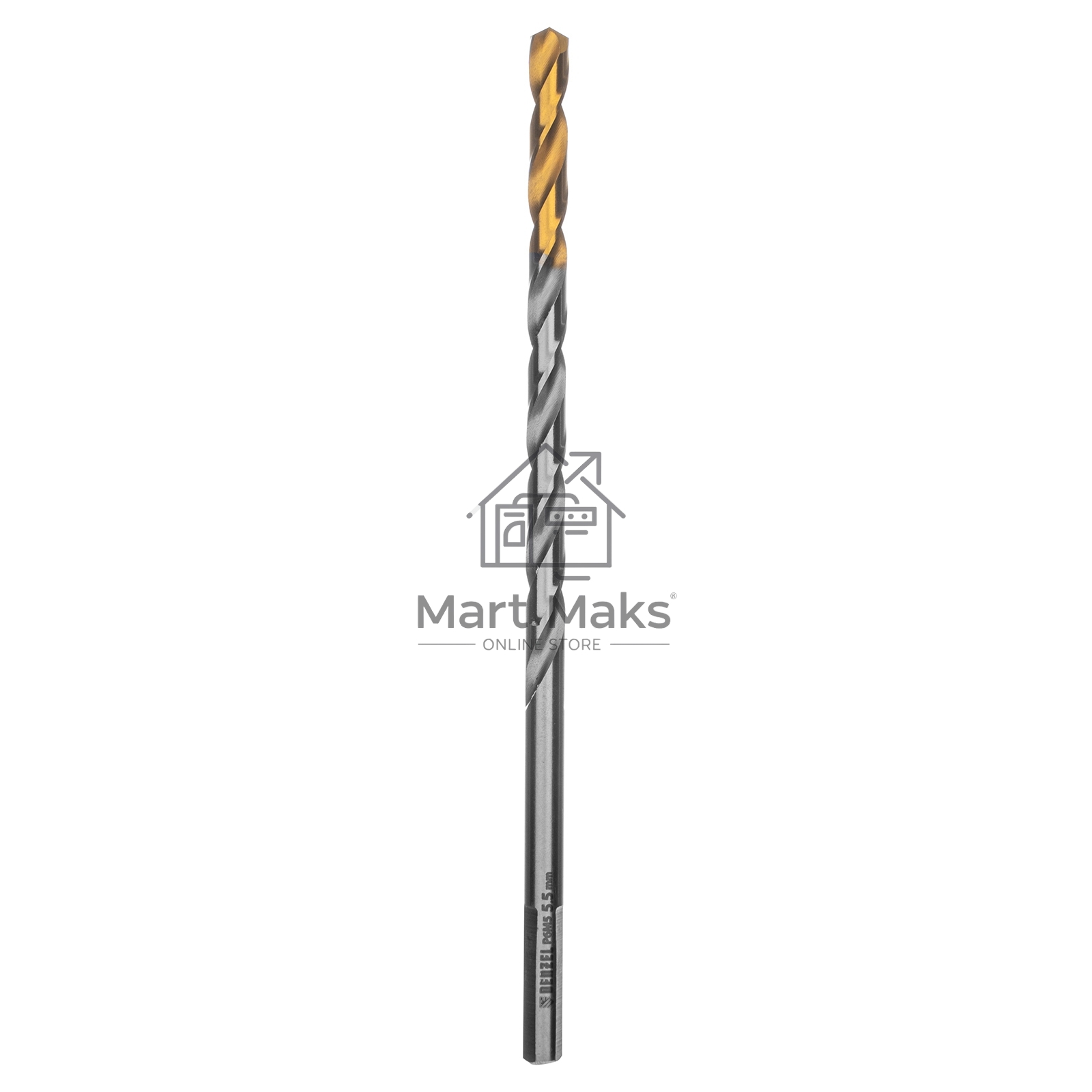 Сверло спиральное по металлу 5,5 х 139 мм, Р6М5, Golden Tip, удлиненное Denzel