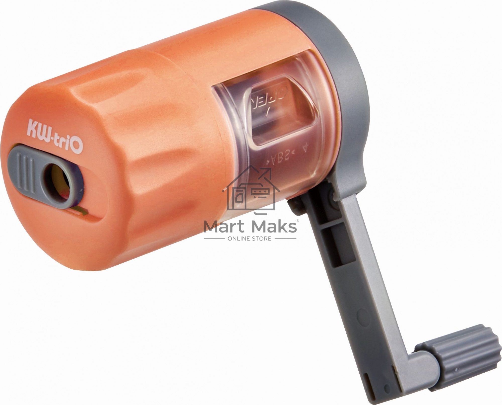 Точилка для карандашей механическая Kw-Trio 03420ORANGE, 1 отверстие, металл/пластик, оранжевый, пластиковый бокс