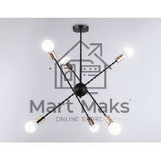 Светильник Ambrella light TR80435/6 BK/GD черный/золото E27/6 max 60W D950*730
