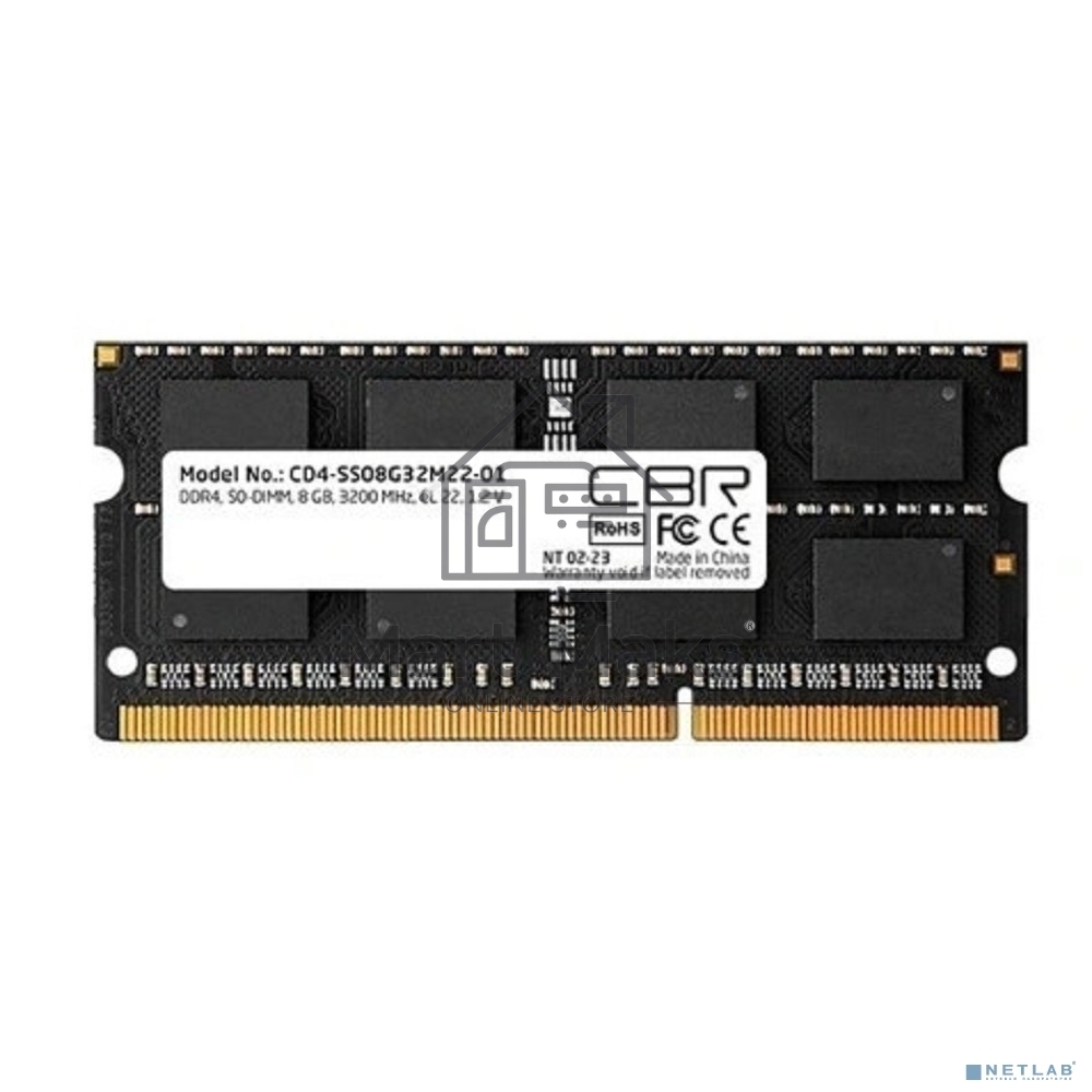 Оперативная память CBR DDR4 SODIMM 8GB CD4-SS08G32M22-01-AIO PC4-25600, 3200MHz, CL22, 1.2V Сборка AiO