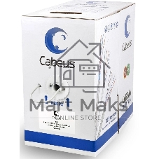 Кабель витая пара экранированная Cabeus FTP-4P-Cat.5e-SOLID-LSZH-GY FTP (F/UTP), cat. 5e, 4 пары (24 AWG), одножильный, серый, экран - фольга, LSZH, нг(А)-HF, (305 м)
