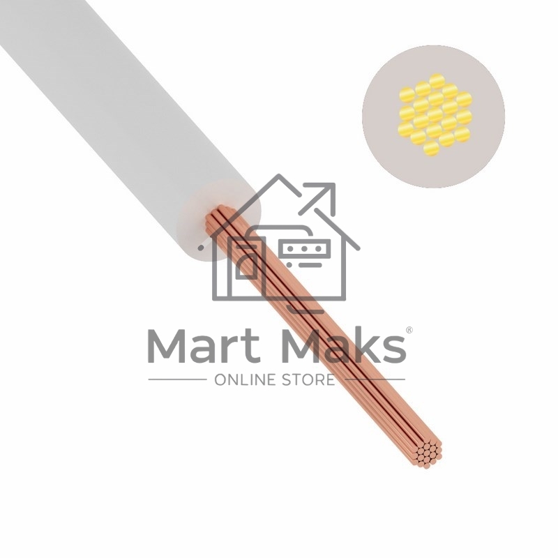 Провод ПуГВ (ПВ-3) 2,5 мм² 500 м белый ГОСТ 31947-2012,ТУ 16-705. 501-2010