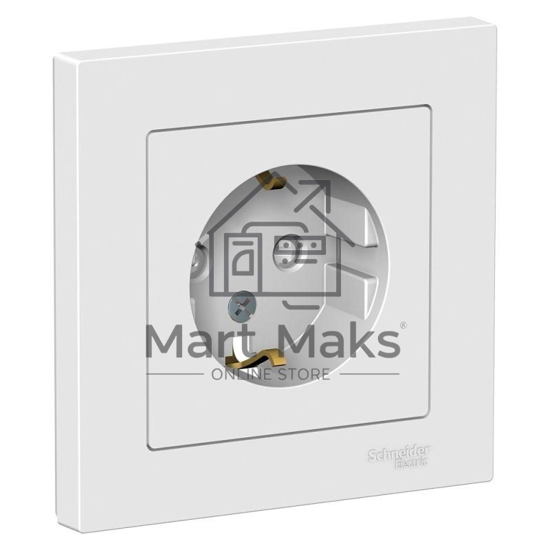 Розетка ATLAS DESIGN с заземл. защ. шторки 16А в сборе бел. SchE ATN000144
