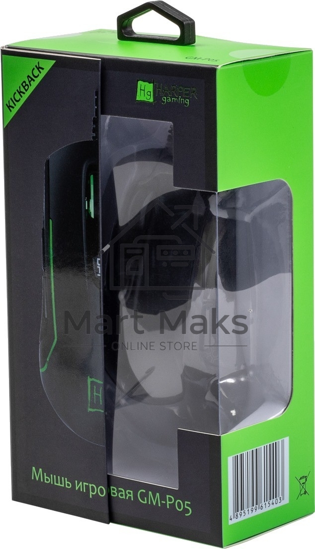 Мышь проводная Harper Gaming Kickback GM-P05 черный, 10000 dpi, USB, кнопки - 8