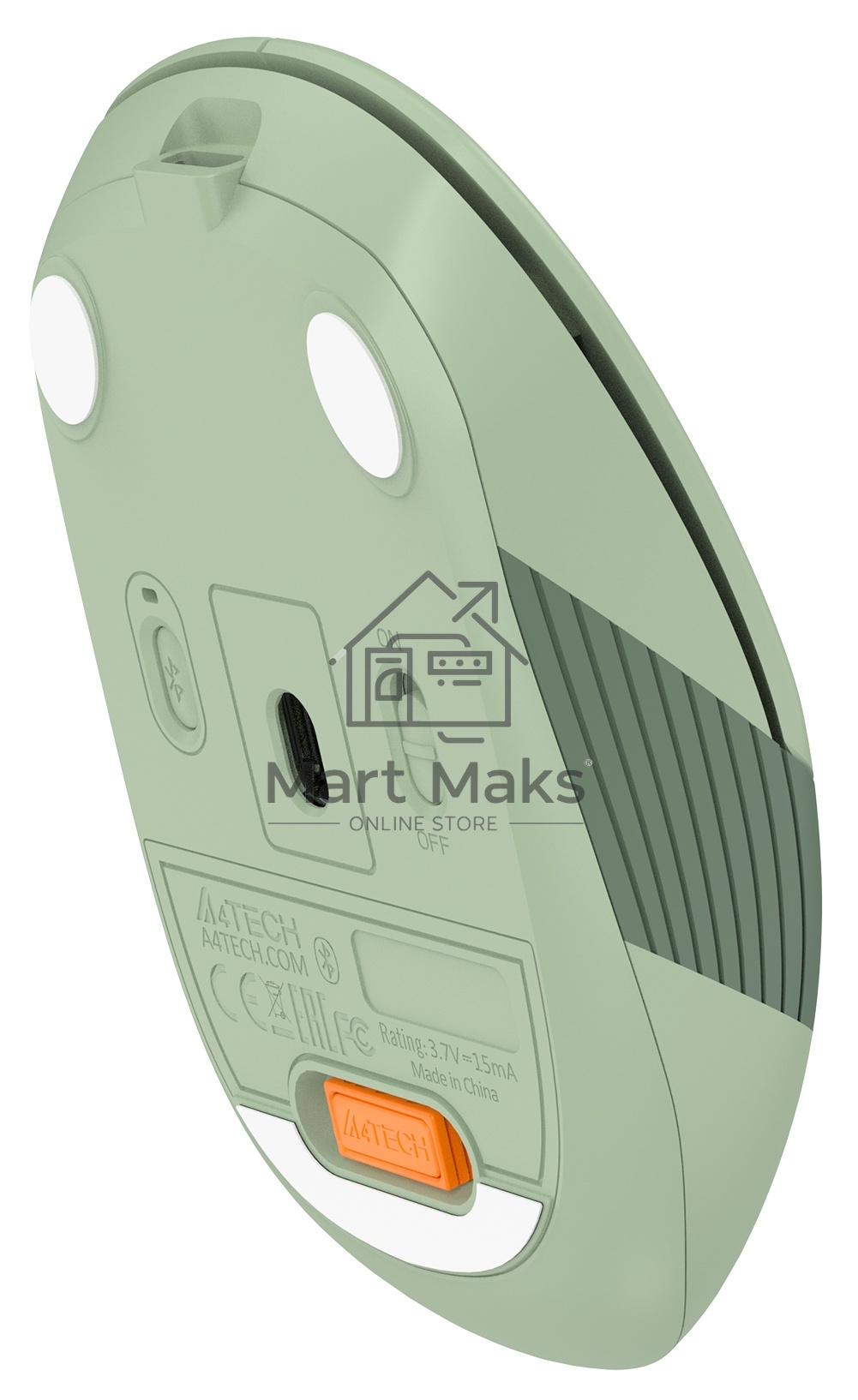 Мышь беспроводная A4Tech Fstyler FB10C зеленый, 2000 dpi, радиоканал, Bluetooth, USB, кнопки - 4