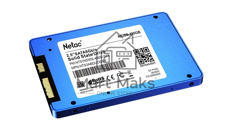 Накопитель SSD Netac N535S, 480Gb, SATA III, 2.5