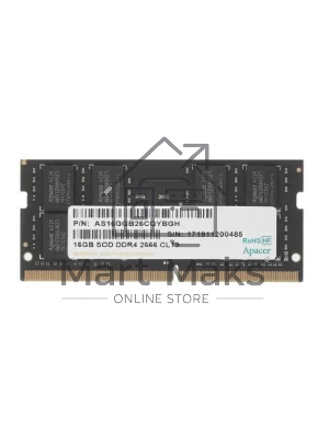 Оперативная память Apacer, DDR4, 16GB (1x16GB), 2666 MHz, CL19, SO-DIMM