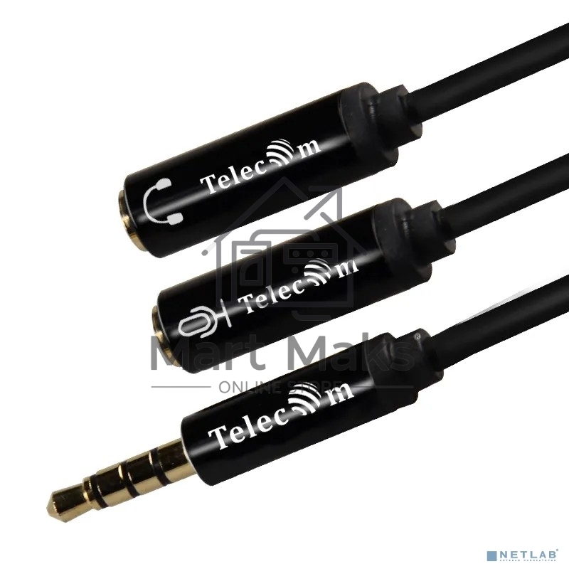 Кабель-адаптер Telecom TAV204M-0.2M 3.5ST(M)/2*3.5 ST(F), 0.2м, Telecom PRO <TAV204M-0.2M>