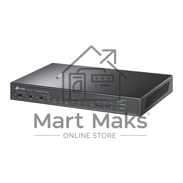 Настольный коммутатор TP-Link TL-SL1311P, 8 портов 10/100 Мбит/с с поддержкой PoE+, 2 гигабитных порта без поддержки PoE, 1 порт SFP, 802.3af/at, бюджет PoE — 65 Вт, стальной корпус
