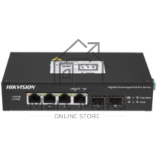 Коммутатор Hikvision DS-3T0506HP-E/HS, 4×1 Гбит/с PoE+ + 2×1 Гбит/с SFP, неуправляемый