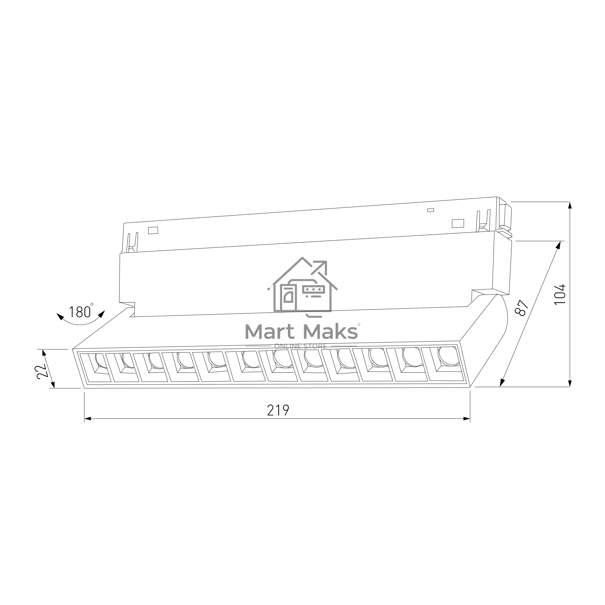 Трековый светильник Slim Magnetic HL02 12W 3000K (черный) 85010/01