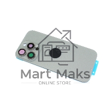 Задняя крышка (стекло) для iPhone 16 Pro (A3293) в сборе со стеклом камеры серая