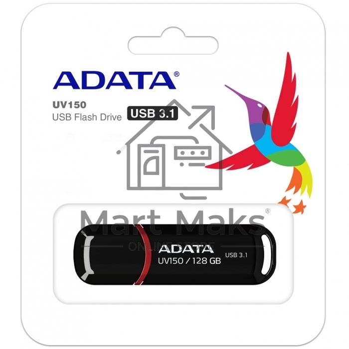 Флешка USB R/W R/W ADATA 128GB ADATA UV150, USB 3.0, черный