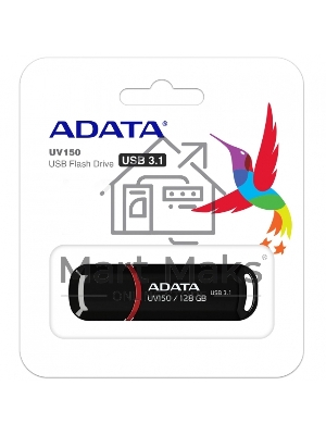 Флешка USB ADATA UV150 (AUV150-128G-RBK), 128Gb, USB 3.0, R/W 100/30, черный