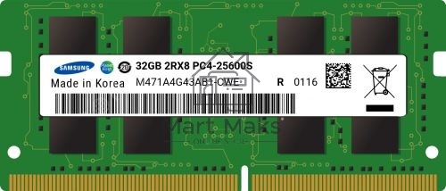Оперативная память Samsung, DDR4, 32GB (1x32GB), 3200MHz, CL22, SO-DIMM