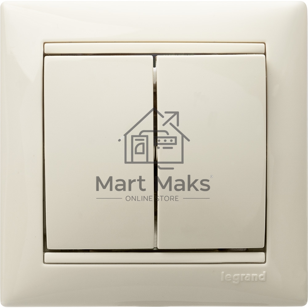 Электроустановочные изделия Legrand Legrand 774305 Выключатель Valena двухклавишный 10 AX(слоновая кость)