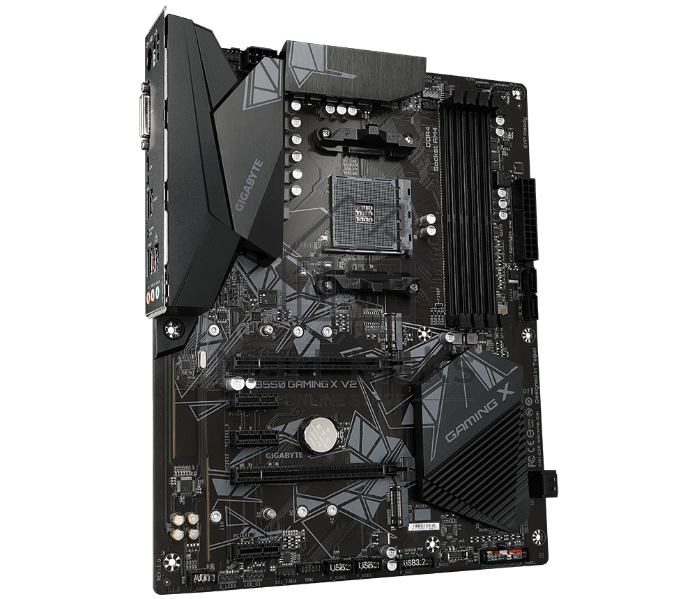 Материнская плата Gigabyte B550 GAMING X V2, AM4, AMD B550, 4xDDR4, 4xSATA, 2xM.2, 1xPCI-E 4.0 x16, 1xPCI-E 3.0 x2, 1xHDMI, 1xDVI-D, 1x 1Gb LAN, 1xUSB 3.2 Gen 2, 3xUSB 3.2 Gen 1, 2xUSB 2.0, 3x3.5 мм, 7.1, Standard-ATX