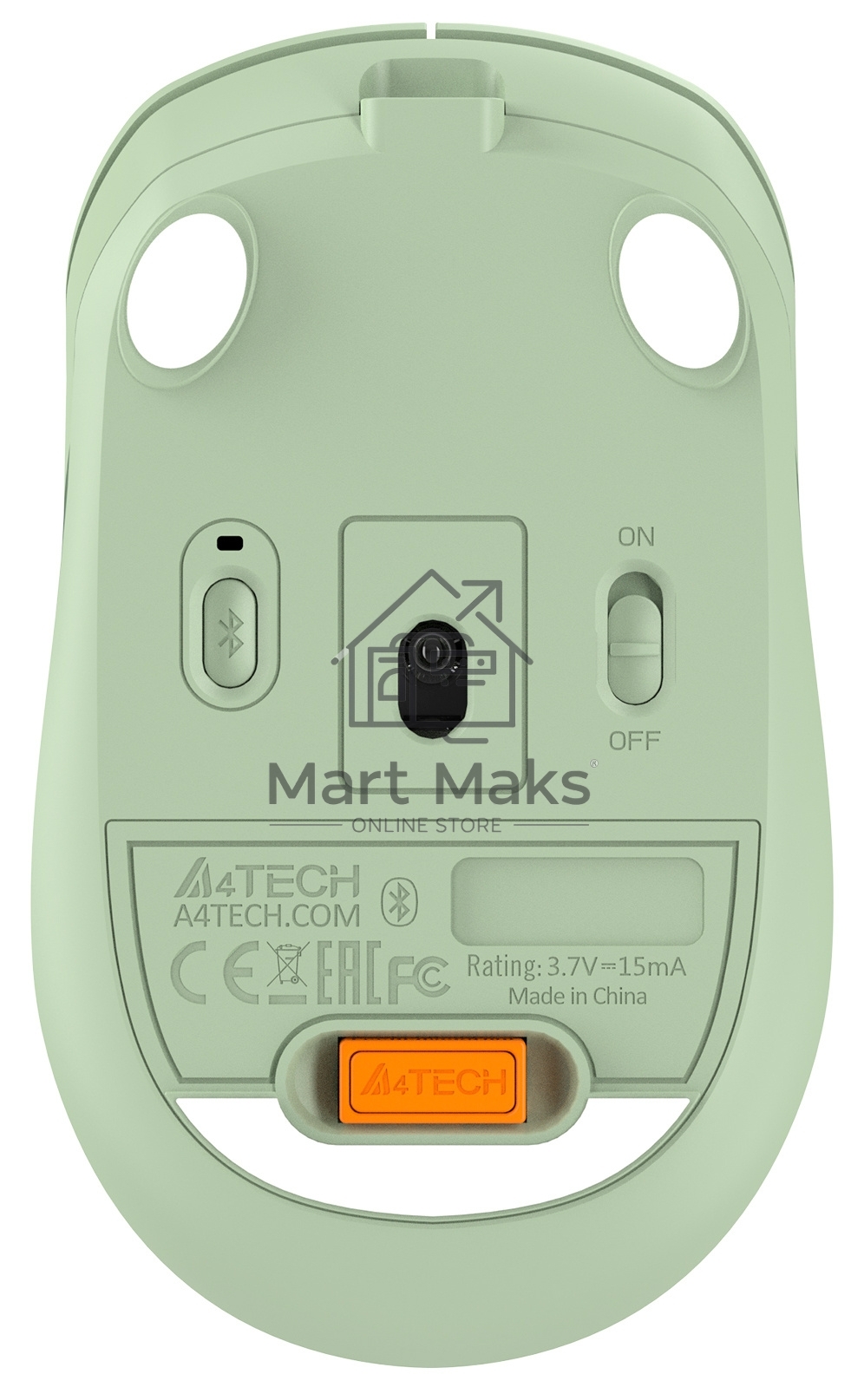 Мышь беспроводная A4Tech Fstyler FB10C зеленый, 2000 dpi, радиоканал, Bluetooth, USB, кнопки - 4