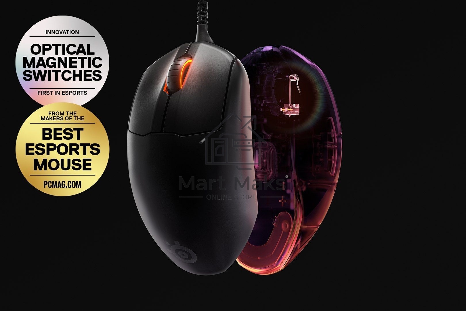 Мышь проводная SteelSeries Prime черный, 18000 dpi, USB, кнопки - 6
