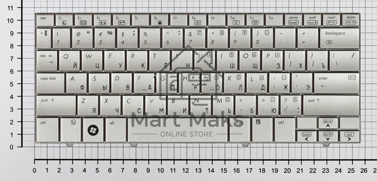 Клавиатура для ноутбука HP Mini 2133 2140 серебристая