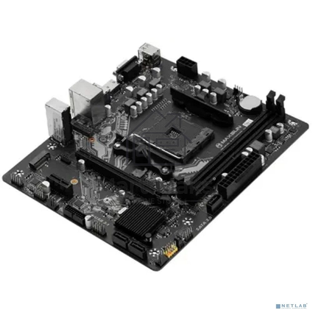 Материнская плата Maxsun Challenger A520M-K, AM4, AMD A520, 2xDDR4, 3xSATA, 1xM.2, 1xPCIe 3.0 x16, 1xPCIe 3.0 x1, 1xHDMI, 1xVGA, 1x 1Gb LAN, 2xUSB-A 3.2 Gen 1, 4xUSB-A 2.0, 3x3.5 мм, 5.1, M-ATX