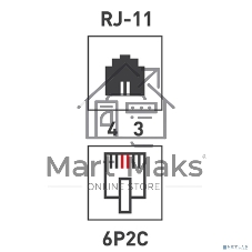 Розетка телефонная 1-м Proconnect RJ11 6P2C 03-0001-4
