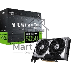 Видеокарта MSI GeForce RTX 5050 8G VENTUS 2X, NVIDIA RTX 5050, 8 ГБ GDDR6, 128 бит, PCI-e 5.0, 1xHDMI, 3xDP, 2587 МГц