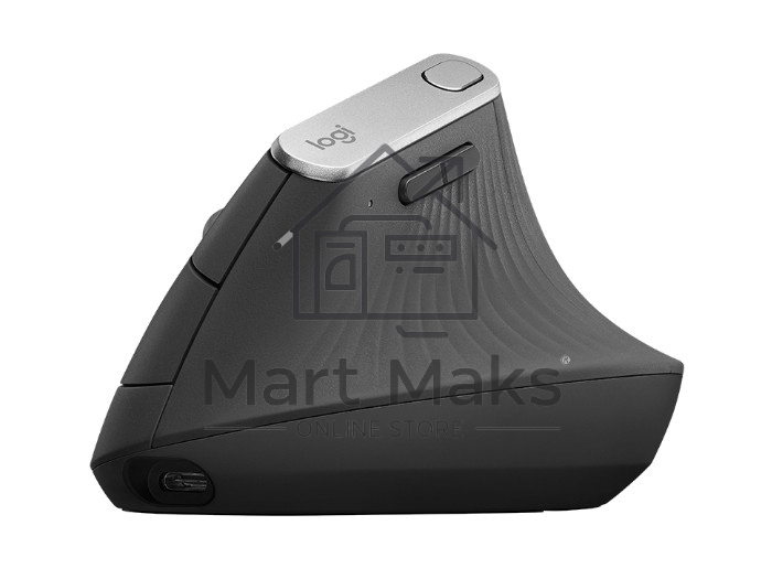 Мышь беспроводная/проводная Logitech MX Vertical графитовый, 4000 dpi, радиоканал, Bluetooth, USB, кнопки - 6