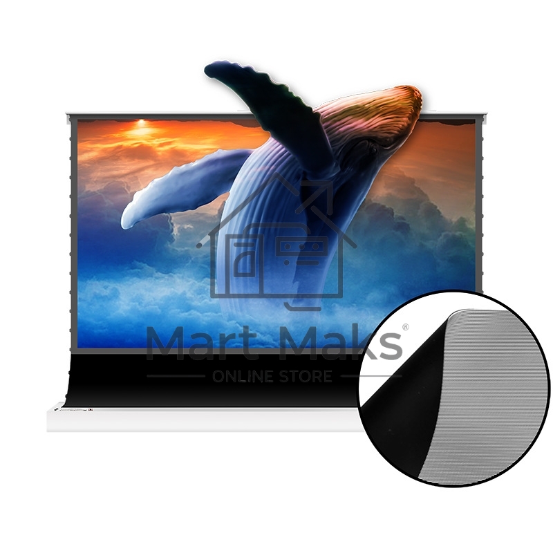 Экран S'OK для UST проектора 244x137 см, 4K, напольный c электроприводом, белый