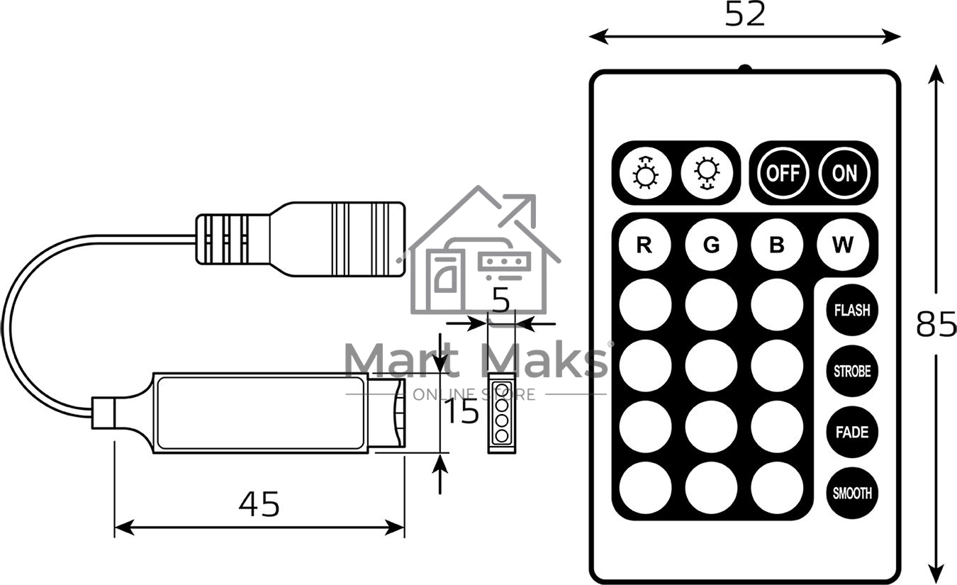 Контроллер RGB Basic для ленты LED 12V 72W 1/200