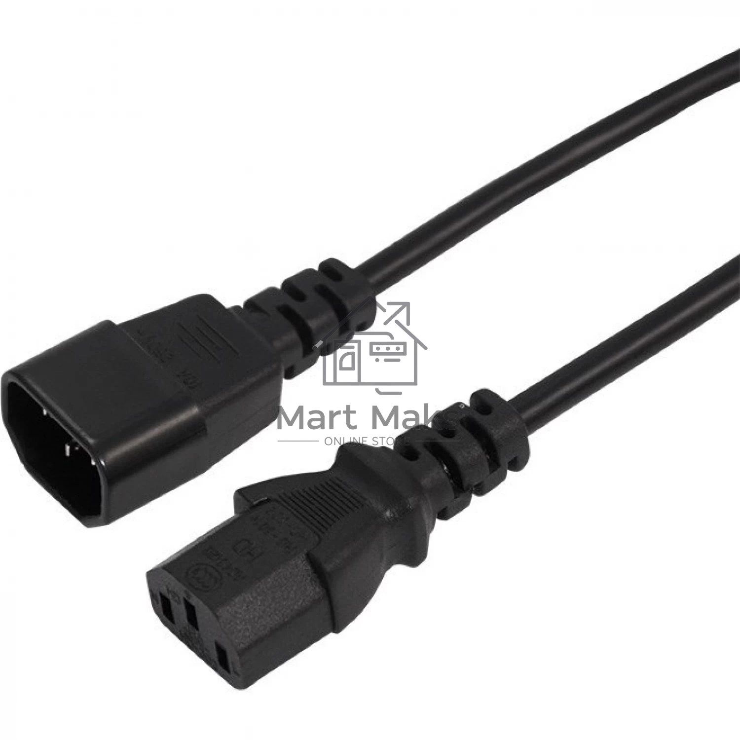 Шнур сетевой Rexant евроразъем C13 - евроразъем C14, кабель 3x0,75 мм², длина 1,5 метра (PE пакет)