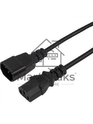 Шнур сетевой Rexant евроразъем C13 - евроразъем C14, кабель 3x0,75 мм², длина 1,5 метра (PE пакет)