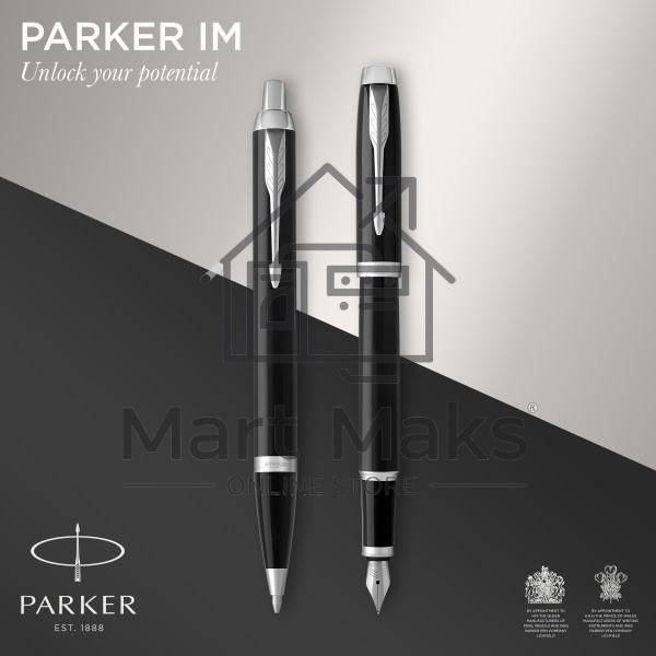 Набор ручек Parker IM Core FK221 (CW2093215) Black CT сталь нержавеющая, подарочная коробка ручка перьевая, ручка шариковая