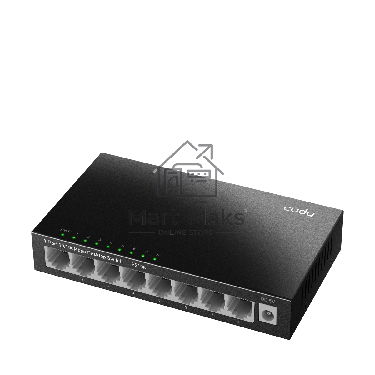 Коммутатор 8-Port 10/100 Mbps Desktop Switch, 8 10/100M RJ45 Ports, Loop Detection, Metal Case, Power Saving, Plug & Play