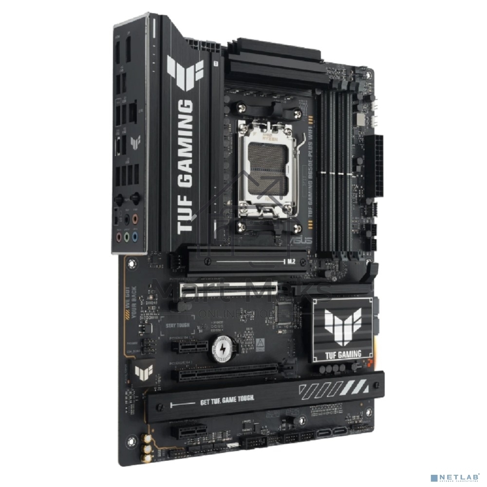 Материнская плата ASUS TUF GAMING B650E-PLUS WIFI, AM5, AMD B650, 4xDDR5, 4xSATA, 3xM.2, 1xPCIe 5.0 x16, 1xPCIe 4.0 x4, 2xPCIe 4.0 x1, 1xDisplayPort, 1xHDMI, 1x2.5Gb LAN, Wi-Fi 6E, Bluetooth 5.3, 1xUSB-C 20Gbps, 3xUSB-A 10Gbps, 6xUSB-A 2.0, 5x3.5 мм, 7.1,