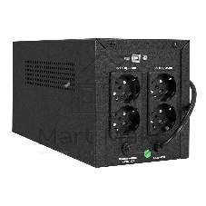 Источник бесперебойного питания ExeGate SpecialPro Smart LLB-1000.LCD.AVR.4SH.USB (1000VA/700W, LCD, AVR, 4*Schuko,USB, батарея 12V 7.2Ah - 2 шт., металлический корпус, Black)