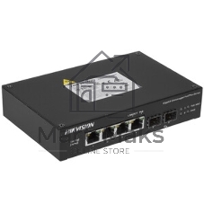 Коммутатор Hikvision DS-3T0506HP-E/HS, 4×1 Гбит/с PoE+ + 2×1 Гбит/с SFP, неуправляемый