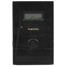 Источник бесперебойного питания ExeGate Smart LB-1000.LCD.AVR.2SH.USB (1000VA/650W, LCD, AVR, 2*Schuko, USB, батарея 12V 9Ah, черный)